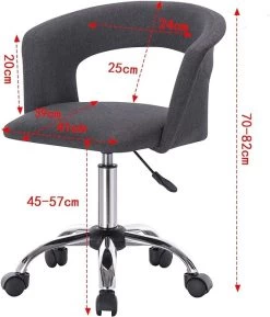 1x Arbeitshocker Drehhocker Mit Armlehne, Stufenlos Höhenverstellbar, Leinen -Möbel Store 1 Arbeitshocker Drehhocker mit Armlehne stufenlos h henverstellbar Leinen BS30 grau1 1280x1280