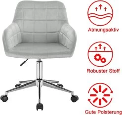 1x Bürohocker Schreibtischstuhl Drehhocker Rollhocker Höhenverstellbar, Aus Samt -Möbel Store 1 B rohocker Schreibtischstuhl Drehhocker Rollhocker h henverstellbar aus Samt BS79 bunt1JTnw39bHLMArD 1280x1280