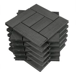 11 Stück WPC Terrassenfliesen Holzoptik Bodenfliese Klickfliese Bodenbelag