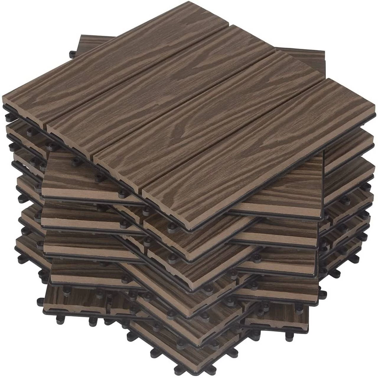 11er-Set WPC Balkonfliesen In Holzoptik Mit Relief 2 11er-Set WPC Balkonfliesen In Holzoptik Mit Relief – Bild 2