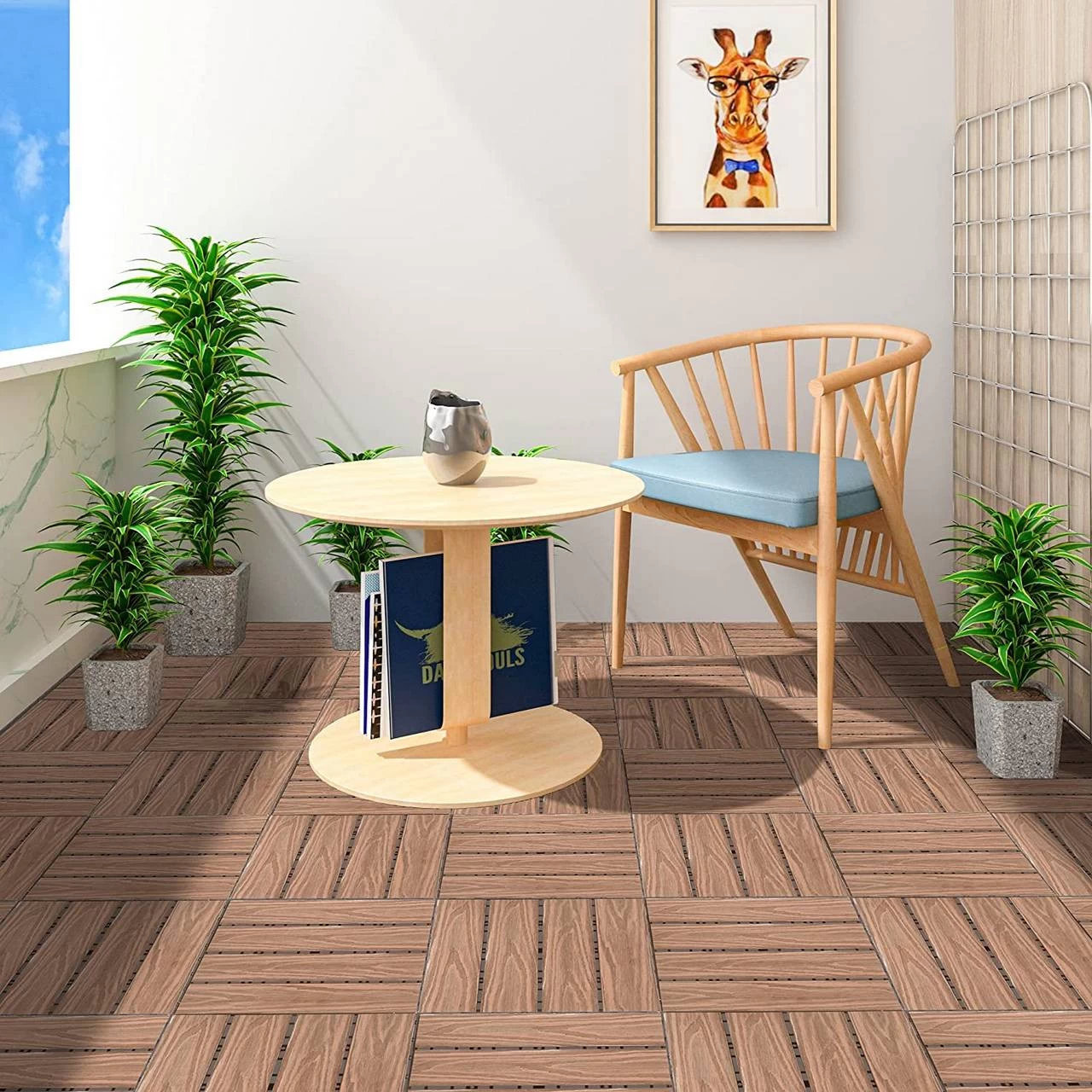 11er-Set WPC Balkonfliesen In Holzoptik Mit Relief 4 11er-Set WPC Balkonfliesen In Holzoptik Mit Relief – Bild 4