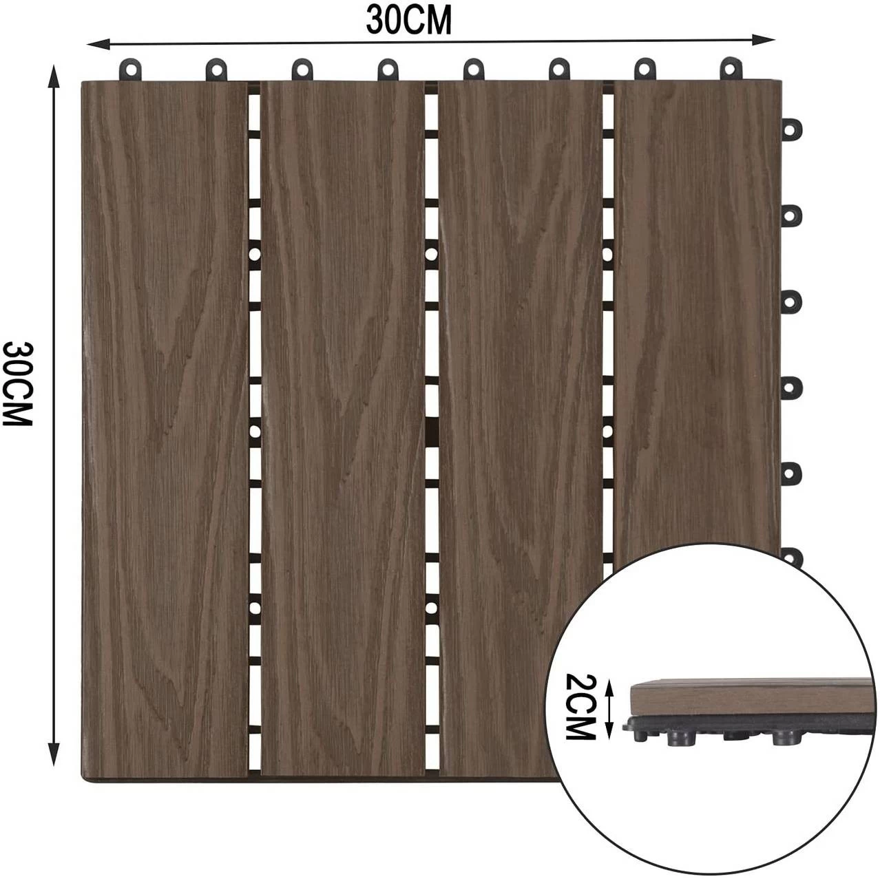 11er-Set WPC Balkonfliesen In Holzoptik Mit Relief 5 11er-Set WPC Balkonfliesen In Holzoptik Mit Relief – Bild 5