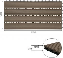 12er-Set WPC Terrassenfliese Mit Klicksystem -Möbel Store 12er Set Terrassenfliesen Klickfliese Terrassendielen installieren GTF005br 2 braun3 1280x1280