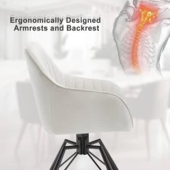 Esszimmerstühle Drehbar 6er Set, Samt Sessel Wohnzimmer, Metallbeine -Möbel Store 1x Esszimmerstuhl drehbar Samt Sessel Wohnzimmer Metallbeine W0ATT0185 1 creme8 1280x1280 3