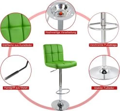 2xBarhocker Barstuhl Tresenhocker Stuhl Drehbar Und Höhenverstellbar Kunstleder -Möbel Store 2 Barhocker Barstuhl Tresenhocker Stuhl drehbar und h henverstellbar Kunstleder 9167 grau1 1280x1280