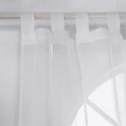 2 Stücke Gardinen Transparent Mit Schlaufen Vorhang Voile Tüll, Weiß -Möbel Store 2 Stuecke Gardinen transparent mit Schlaufen Vorhang Voile Tuell VH6063ws 2 weiss3 1280x1280