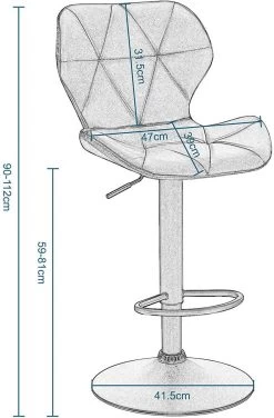2er-Set Höhenverstellbarer Barhocker Aus Kunstleder -Möbel Store 2er Set Barhocker Barstuhl Kunstleder anthrazit3 1280x1280