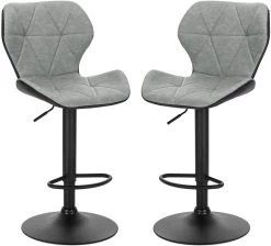 2er-Set Höhenverstellbarer Barhocker Aus Kunstleder