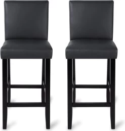 WOLTU 2er Set Barhocker Mit Lehne, Dick Gepolsterte Sitzfläche, Holz Kunstleder