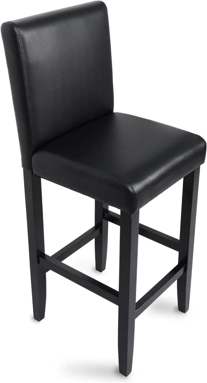 WOLTU 2er Set Barhocker Mit Lehne, Dick Gepolsterte Sitzfläche, Holz Kunstleder 5 WOLTU 2er Set Barhocker Mit Lehne, Dick Gepolsterte Sitzfläche, Holz Kunstleder – Bild 5