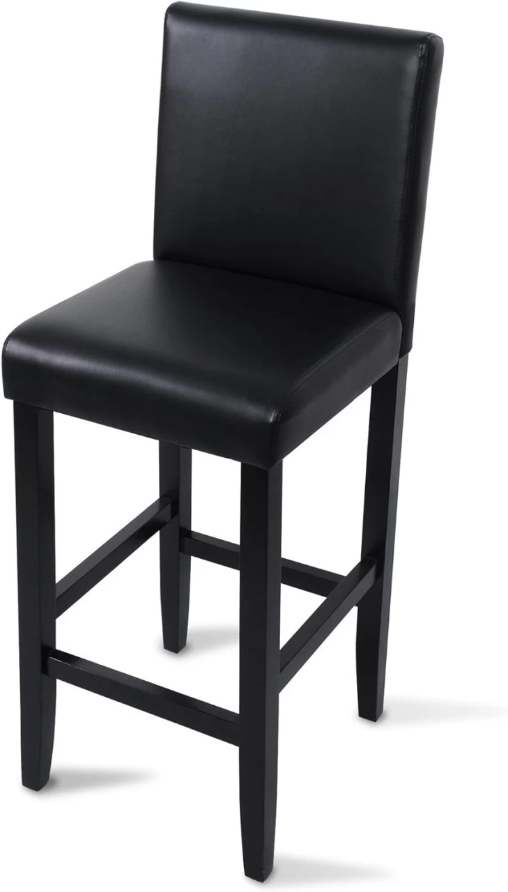 WOLTU 2er Set Barhocker Mit Lehne, Dick Gepolsterte Sitzfläche, Holz Kunstleder 7 WOLTU 2er Set Barhocker Mit Lehne, Dick Gepolsterte Sitzfläche, Holz Kunstleder – Bild 7