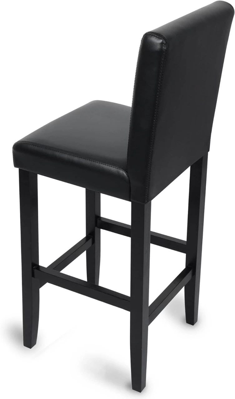 WOLTU 2er Set Barhocker Mit Lehne, Dick Gepolsterte Sitzfläche, Holz Kunstleder 8 WOLTU 2er Set Barhocker Mit Lehne, Dick Gepolsterte Sitzfläche, Holz Kunstleder – Bild 8