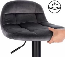 WOLTU Barhocker Mit Rückenlehne Fußstütze,360° Drehstuhl Aus Samt Metall -Möbel Store 2er Set Barhocker mit Rueckenlehne Fussstuetze aus Samt Metall BH317dgr 2 MA dunkelgrau7 1280x1280