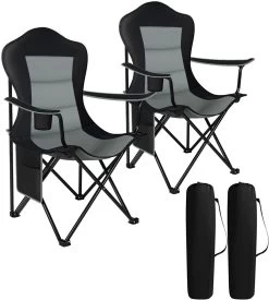 Campingstuhl 2er Set, Leichter Klappstuhl, Für Outdoor Camping Grillen Angeln