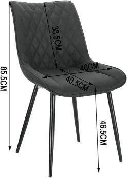 2er-Set Esszimmerstühle Küchenstühle Sitzfläche Aus Stoffbezug Gestell Aus Metall -Möbel Store 2er Set Esszimmerst hle K chenst hle Sitzfl che aus Stoffbezug Gestell aus Metall BH248an 2 Anthrazit3 1280x1280