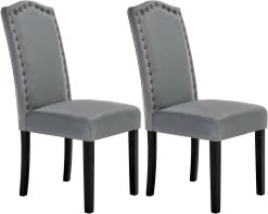 2er Set Esszimmerstühle, Mit Hoher Rückenlehne, Mit Massivholzbeinen, Samt