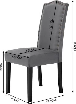 4er Set Esszimmerstühle, Mit Hoher Rückenlehne, Mit Massivholzbeinen, Samt -Möbel Store 2er Set Esszimmerst hle mit hoher R ckenlehne mit Massivholzbeinen Samt W0ATT0126 2 dunkelgrau3 1280x1280