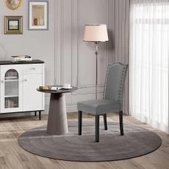 6er Set Esszimmerstühle, Mit Hoher Rückenlehne, Mit Massivholzbeinen, Samt -Möbel Store 2er Set Esszimmerst hle mit hoher R ckenlehne mit Massivholzbeinen Samt W0ATT0126 2 dunkelgrau4 1280x1280 2