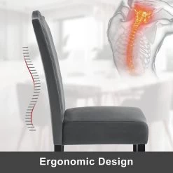 2er Set Esszimmerstühle, Mit Hoher Rückenlehne, Mit Massivholzbeinen, Samt -Möbel Store 2er Set Esszimmerst hle mit hoher R ckenlehne mit Massivholzbeinen Samt W0ATT0126 2 dunkelgrau8 1280x1280 1