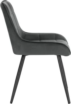 2er-Set Esszimmerstühle Polsterstuhl Samt Akzentstuhl Mit Rückenlehne -Möbel Store 2er Set Esszimmerstuehle Polsterstuhl Samt Akzentstuhl mit Rueckenlehne BH331dgr 2 dunkelgrau8 1280x1280