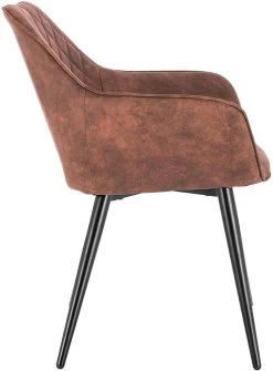 2er-Set Wohnzimmerstuhl Esszimmerstuhl Polsterstuhl Mit Armlehen Stoffbezug Metall -Möbel Store 2er Set Esszimmerstuehle mit Armlehen Stoffbezug Modell Kevin BH231br 2 MA braun4 1280x1280