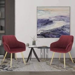 2er-Set Esszimmerstuhl Aus Samt Goldene Beine -Möbel Store 2er Set Esszimmerstuhl aus Samt goldene Beine BH232bd 2 MA bordeaux2 1280x1280