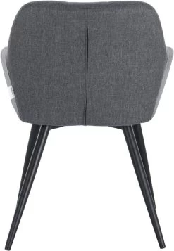 2er-Set Esszimmerstuhl Mit Armlehne Sitzfläche Aus Leinen, Metallbeine -Möbel Store 2er Set Esszimmerstuhl mit Armlehne Sitzfl che aus Leinen Metallbeine BH107 dunkelgrau2 1280x1280