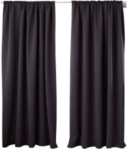 2er Set Gardine Blickdicht 250 G/m² Mit Kräuselband