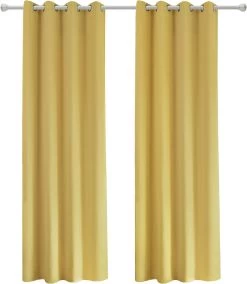 2er Set Gardinen Vorhang Mit Ösen, Leichte Weiche Wärmeisolierend Kälteschutz