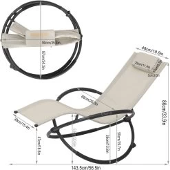 2er Set Gartenliege Schwingliege Sonnenliege, Klappbar, Bis 160KG Belastbar, Textilenbezug -Möbel Store 2er Set Gartenliege Schwingliege Sonnenliege klappbar bis 160KG belastbar Textilenbezug LS002be 2 Beige3 1280x1280