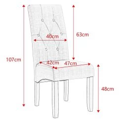 2er Set Küchenstuhl Lehnstuhl Polsterstuhl Mit Hoher Rückenlehne -Möbel Store 2er Set Kuechenstuhl Esszimmerstuehle Leinen Holz BH106cm 2 15 1280x1280