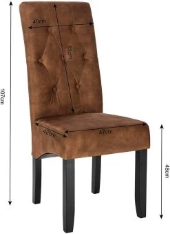 2er-Set Esszimmerstühle Lehnstuhl Mit Hoher Rückenlehne, Beine Aus Massivholz, Sitzfläche Aus Samt -Möbel Store 2er Set Kuechenstuhl Lehnstuhl aus Samt Holzbeine Karina braun3 1280x1280