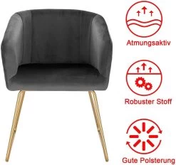 2er Set Küchenstuhl Polsterstuhl Wohnzimmerstuhl Sessel Aus Samt Metall Beine -Möbel Store 2er Set Kuechenstuhl Polsterstuhl Wohnzimmerstuhl Sessel aus Samt Metall Beine BH271dgr 2 dunkelgrau8 1280x1280