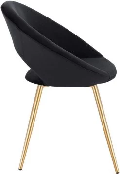 2er-Set Esszimmerstuhl Küchenstuhl Sessel, Sitzfläche Aus Samt, Gold Metallbeine -Möbel Store 2er Set Kuechenstuhl Polsterstuhl Wohnzimmerstuhl aus Samt Metallbeine BH230sz 2 MA schwarz4 1280x1280