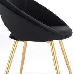 2er-Set Esszimmerstuhl Küchenstuhl Sessel, Sitzfläche Aus Samt, Gold Metallbeine -Möbel Store 2er Set Kuechenstuhl Polsterstuhl Wohnzimmerstuhl aus Samt Metallbeine BH230sz 2 MA schwarz8 1280x1280