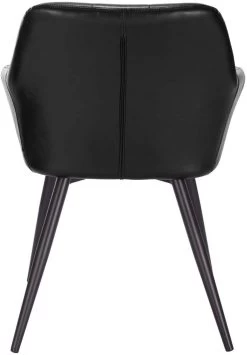 2er-Set Esszimmerstuhl Mit Armlehne Sitzfläche Aus Kunstleder, Metallbeine -Möbel Store 2er Set Kuechenstuhl aus Kunstleder mit Metallbeinen Viktoria BH245sz 2 schwarz5 1280x1280