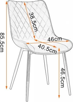 2er-Set Esszimmerstühle Küchenstühle Sitzfläche Aus Samt -Möbel Store 2er Set Kuechenstuhl aus Samt Metallbeine im modernen Design BH209dgr 2 14 1280x1280