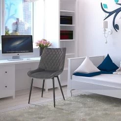 2er-Set Esszimmerstühle Küchenstühle Sitzfläche Aus Samt -Möbel Store 2er Set Kuechenstuhl aus Samt Metallbeine im modernen Design BH209dgr 2 8 1280x1280