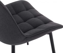 2er-Set Esszimmerstühle Mit Rückenlehne, Sitzfläche Aus Leinen, Metallbeine -Möbel Store 2er Set Kuechenstuhl mit Armlehne Sitzflaeche aus Leinen Metallbeine BH206dgr 2 6 1280x1280