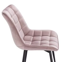 2er-Set Esszimmerstühle Mit Rückenlehne, Sitzfläche Aus Samt, Metallbeine -Möbel Store 2er Set Kuechenstuhl mit Rueckenlehne aus Samt Metallbeine BH142rs 2 4 1280x1280