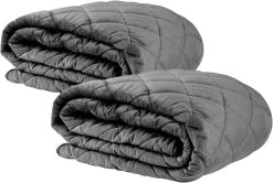 2er Set Tagesdecke Bettüberwurf, Steppdecke Unterfüttert&gesteppt, Dunkelgrau