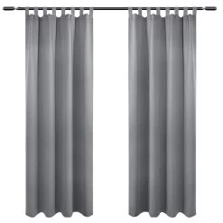 2er Set Vorhang Blickdicht Mit 8 Schlaufen Und Raffhalter