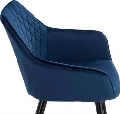 2er-Set Wohnzimmerstuhl Esszimmerstuhl Polsterstuhl Mit Armlehen Samt Metall -Möbel Store 2er Set Wohnzimmerstuhl aus Samtbezug Metall Beca BH153bl 2 blau7 1280x1280