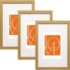 3er Set Bilderrahmen, Fotogalerie Mit Papier-Passepartout, Aus MDF Platte
