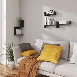 3er-Set Wandregal Retro Hängeregal In U Form -Möbel Store 3er Set Wandregal Retro Haengeregal in U Form RG9311sz schwarz2 1280x1280