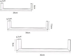 3er-Set Wandregal Retro Hängeregal In U Form -Möbel Store 3er Set Wandregal Retro Haengeregal in U Form RG9311sz schwarz4 1280x1280