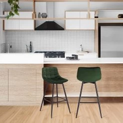 2er-Set Designer Barstuhl Mit Fußstütze Samt, Metallbeine -Möbel Store 4Vm6Xr8oz7lzj7 1280x1280