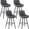 4er Set Barhocker, Barstuhl, Gepolsterter Stuhl, Aus Samt, Metallbeinen