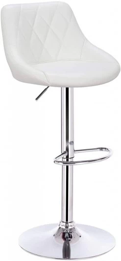 4er Set Barhocker, Stufenlose Höhenverstellung, Verchromter Stahl Kunstleder -Möbel Store 4er Set Barhocker Tresenhocker Bistrostuhl mit Ruechlehne Kunstleder 9181 4 weiss4 1280x1280