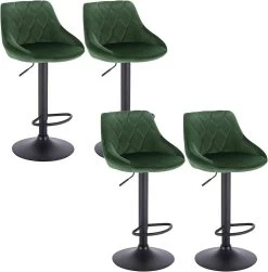 4er-Set Barhocker Tresenhocker, Gute Gepolstert, Samt, Höhenverstellbar, Drehbar, Hocker